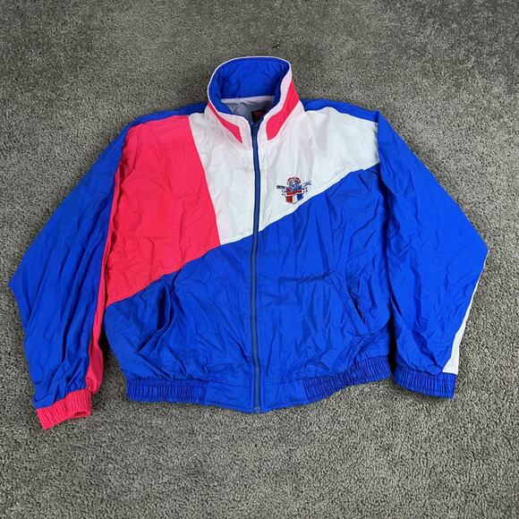 Vintage 12 Hours of Sebring Jacket Mens Large Blue White Racing Windbreaker 90s - Picture 3 of 15